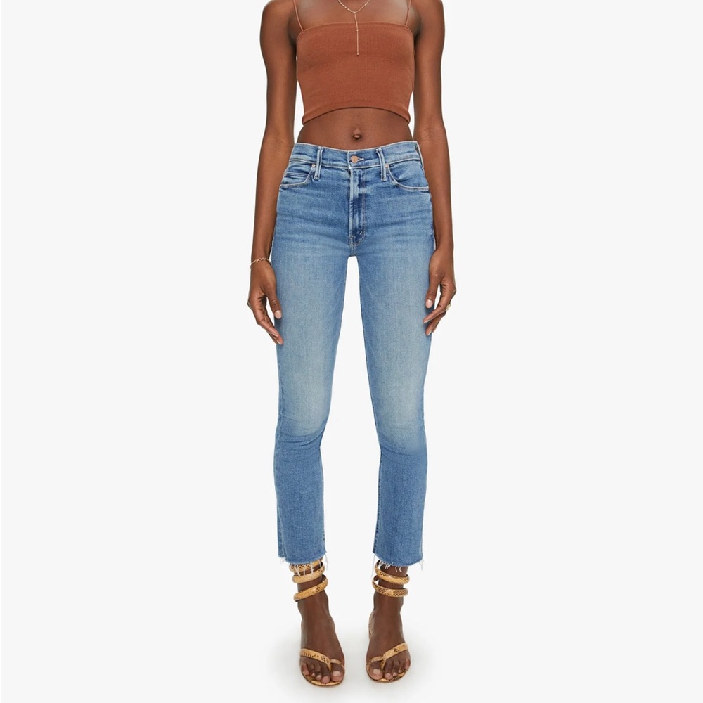 MOTHER Mid Rise Dazzler Ankle Fray Jeans